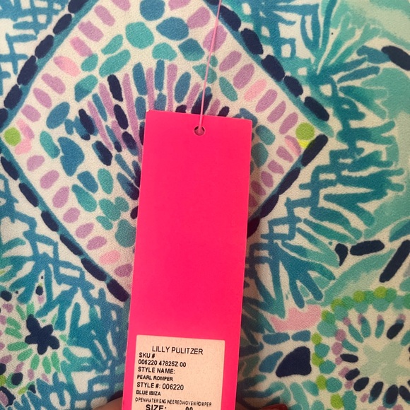 Lilly Pulitzer open water romper NWT 00 - Picture 3 of 3